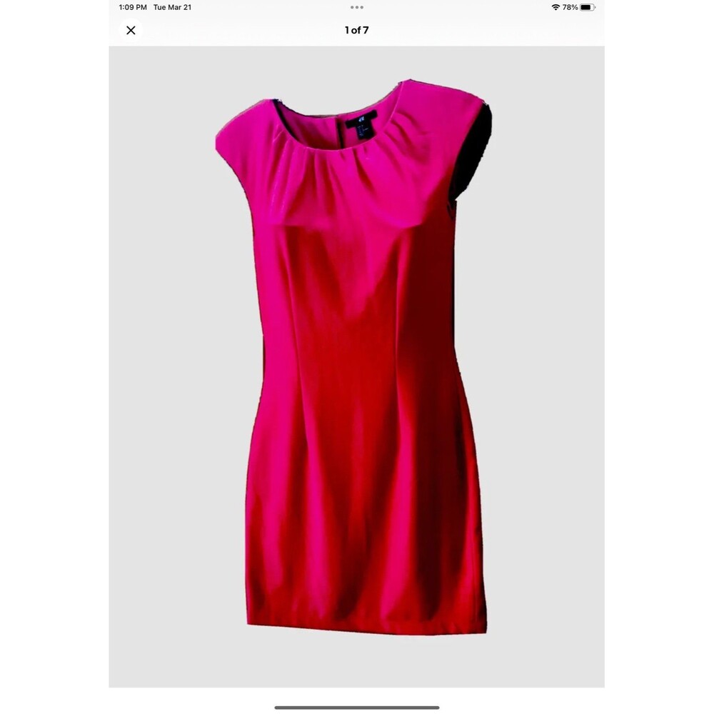 H & M HOT PINK BODY FORM DRESS